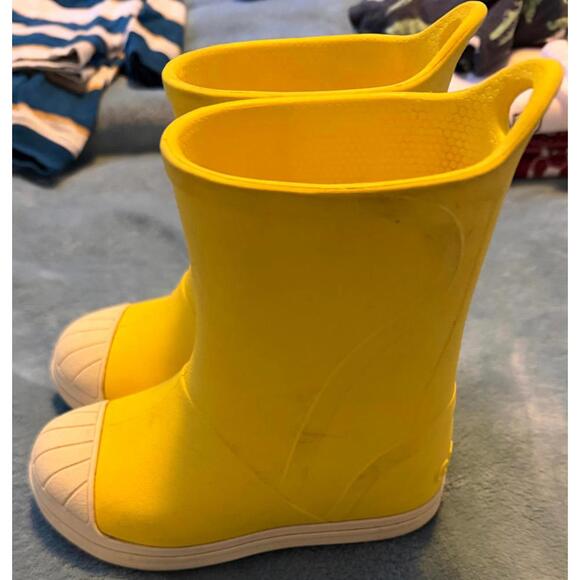 Yellow Crocs Rain Boots with Handle Loops - Picture 2 of 4